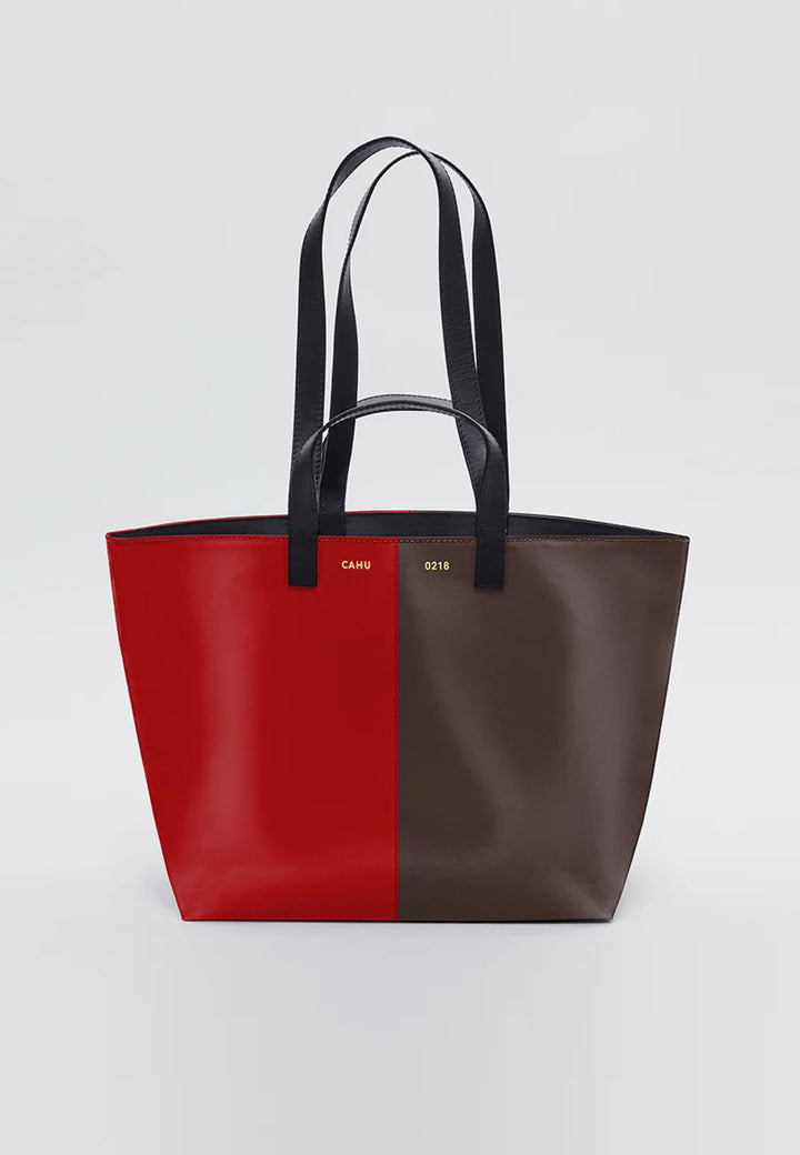 Le Pratique Bigout Small Zip Bag  - Red/Brown
