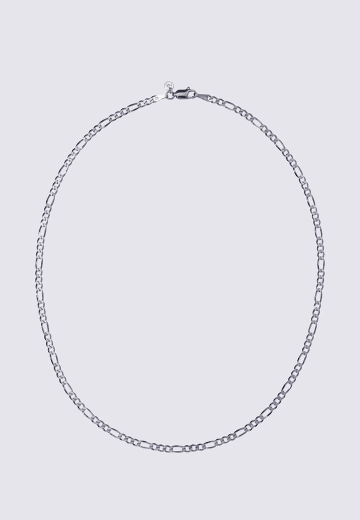 Figaro Fine Chain Necklace - Silver