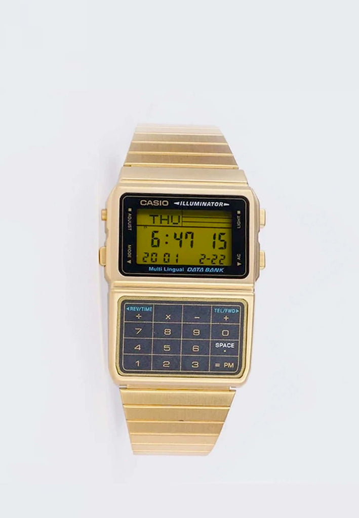 A Casio Databank calculator watch.