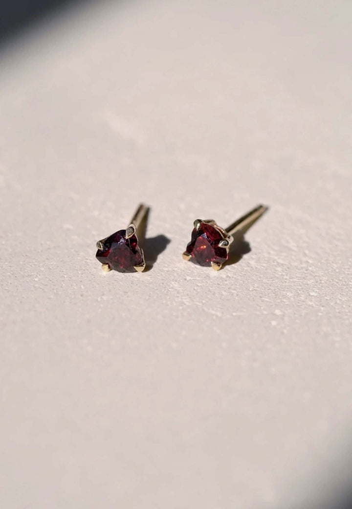Micro Heart Jewel Stud Earrings