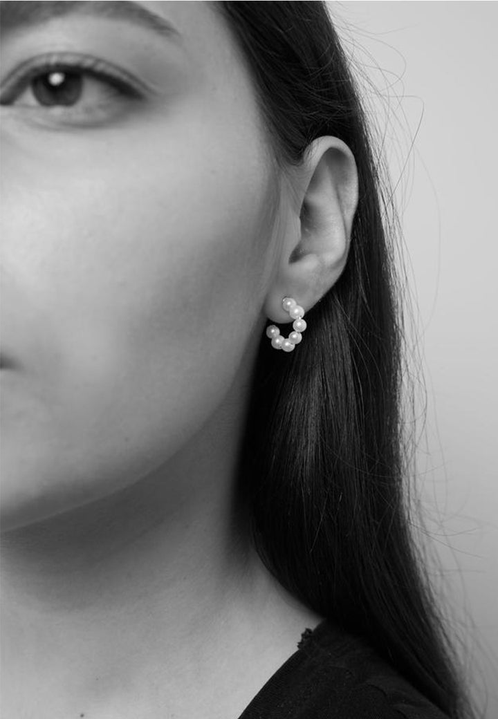 Paris Hoop Earrings - Pearl