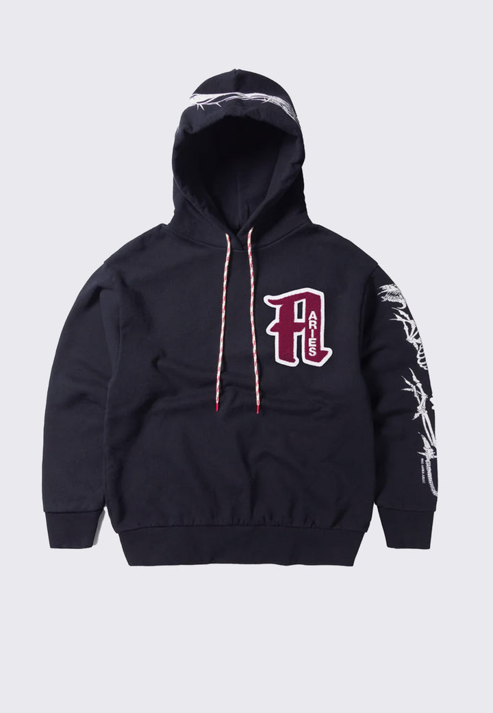 Nothing Matters Embroidered Hoodie - Black