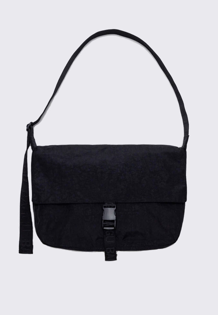 Nylon Messenger Bag - Black