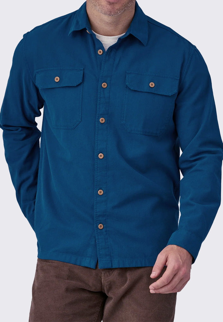 L/S Organic Cotton MW Fjord Flannel Shirt - Lagom Blue