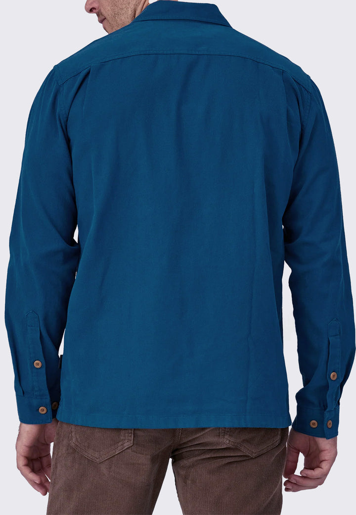 L/S Organic Cotton MW Fjord Flannel Shirt - Lagom Blue