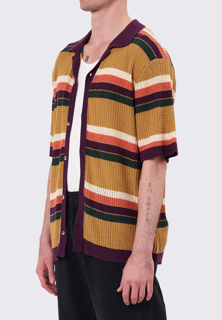 Bowler Rib Knit Shirt - Multi Stripe