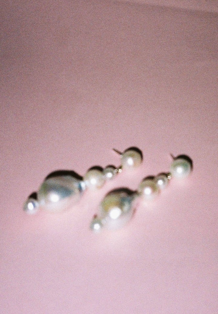 Bon Bon Pearl Earrings - Silver