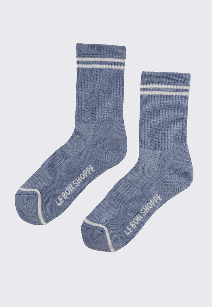 Boyfriend Socks - Blue Grey