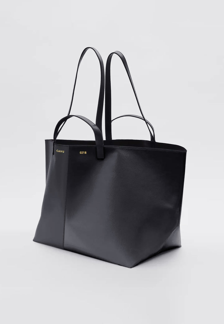 Le Pratique Small Bigout Zip Leather/PVC Bag - Black/Black