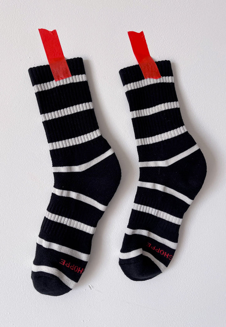 Striped Boyfriend Socks - Black Stripe
