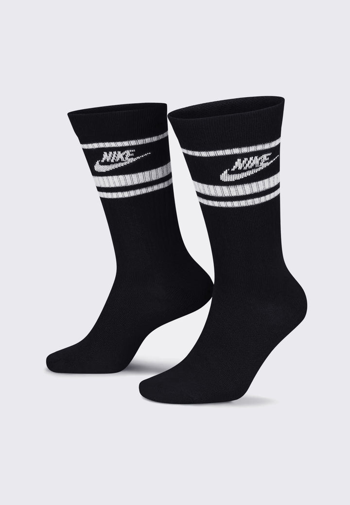 Everyday Essential Crew Socks 3 Pack - Black/White