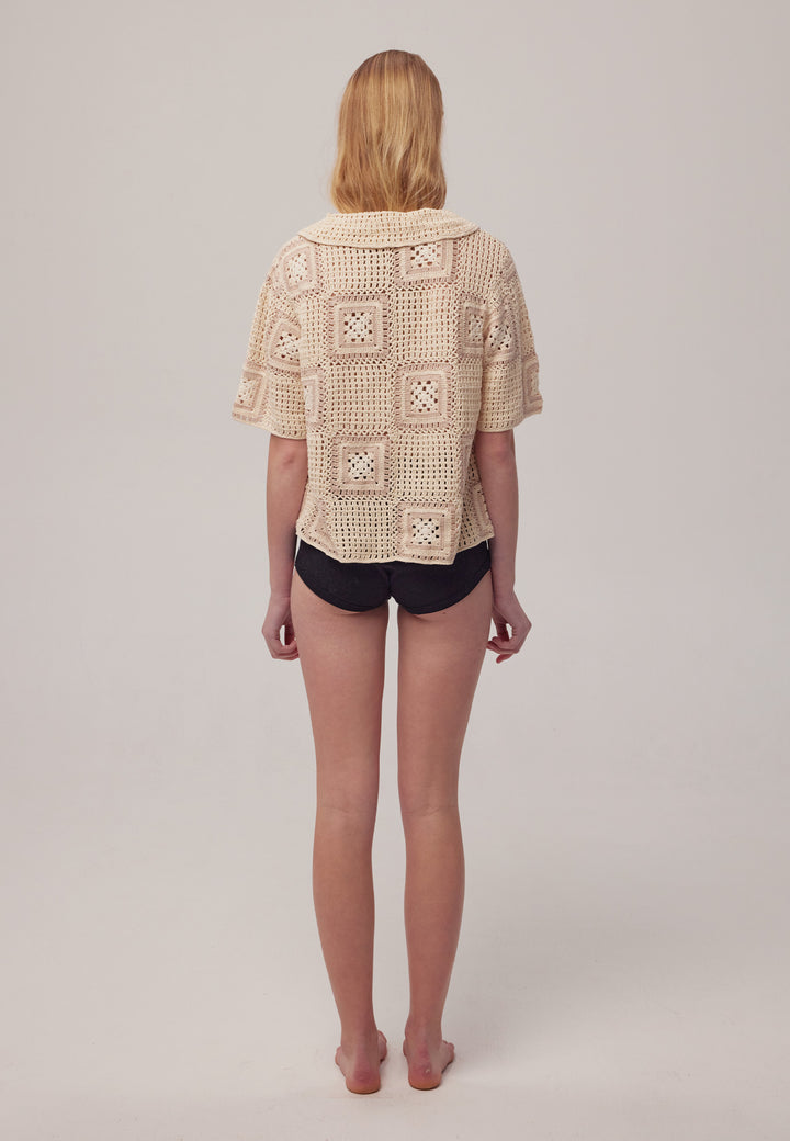 Crochet Shirt - Nude