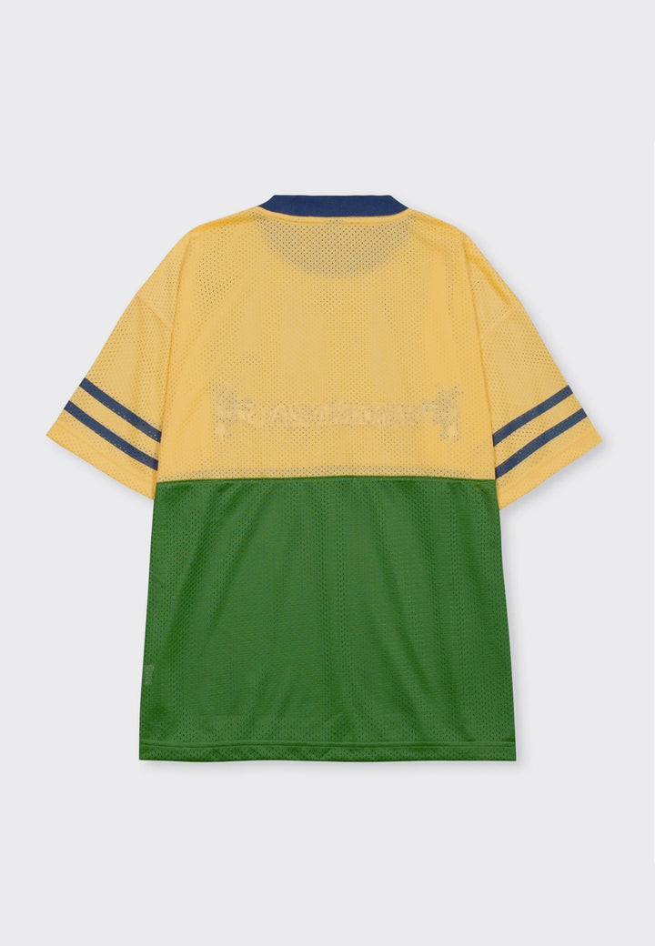 Paneled Football Mesh Shirt - yellow