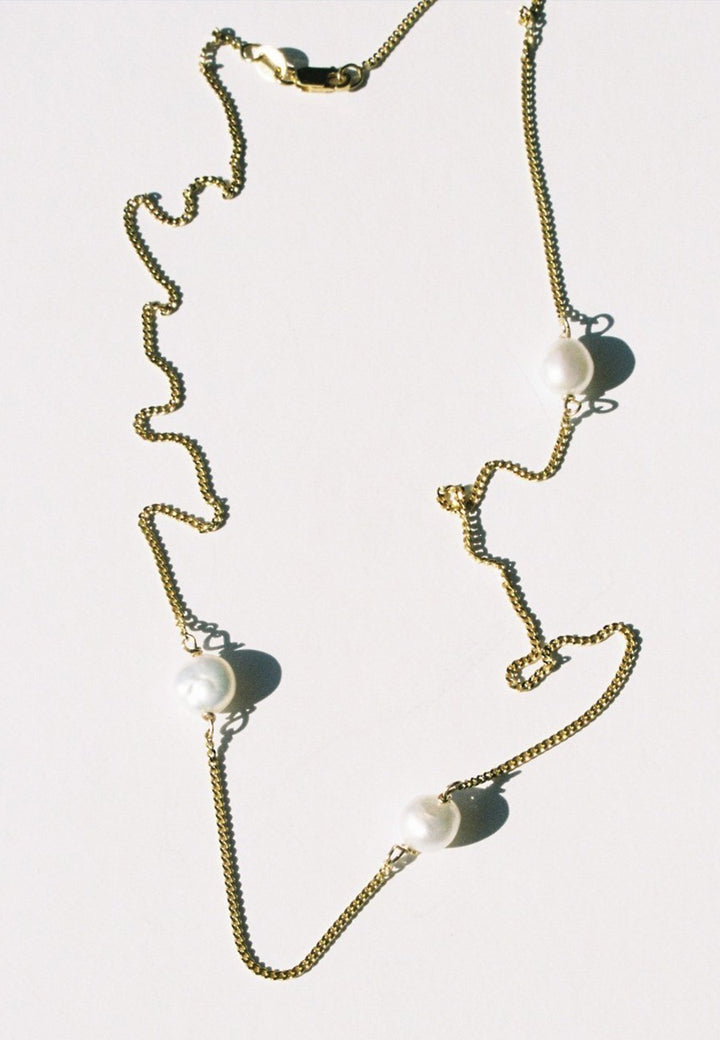Mars | Triple Necklace - Gold/Pearl | Good As Gold, NZ