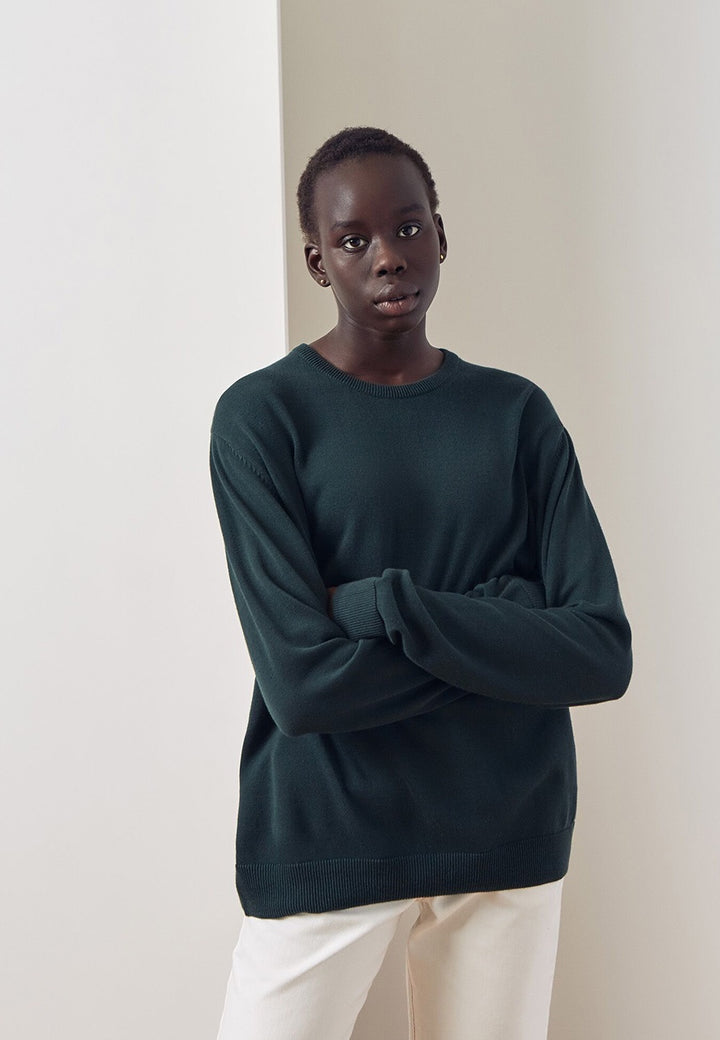 Kowtow Knit Boyfriend Sweater - bottle green — Good as Gold