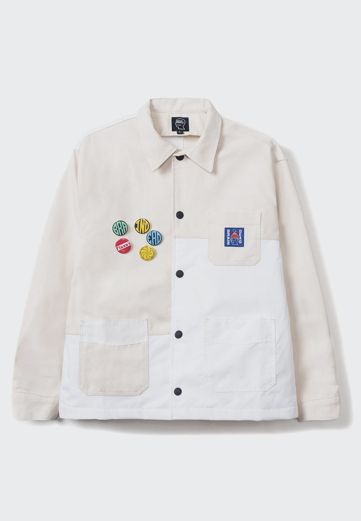 Brain Dead Panelled Chore Jacket - white/natural - Good As Gold