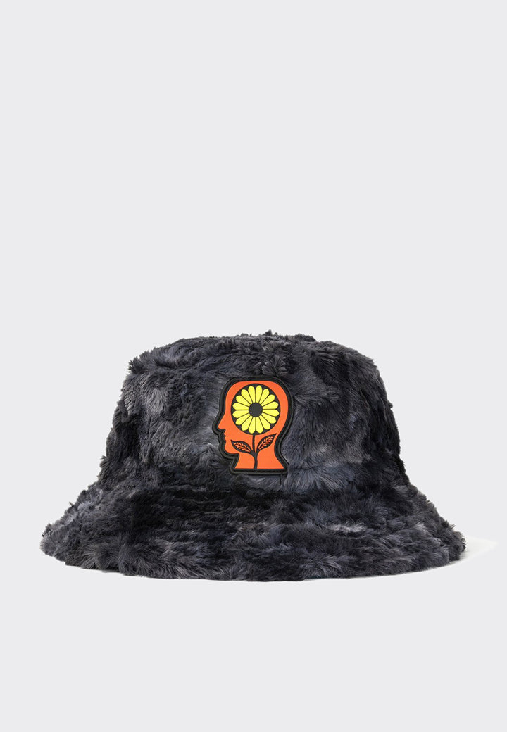 Reversible Sunflower Bucket Hat - charcoal