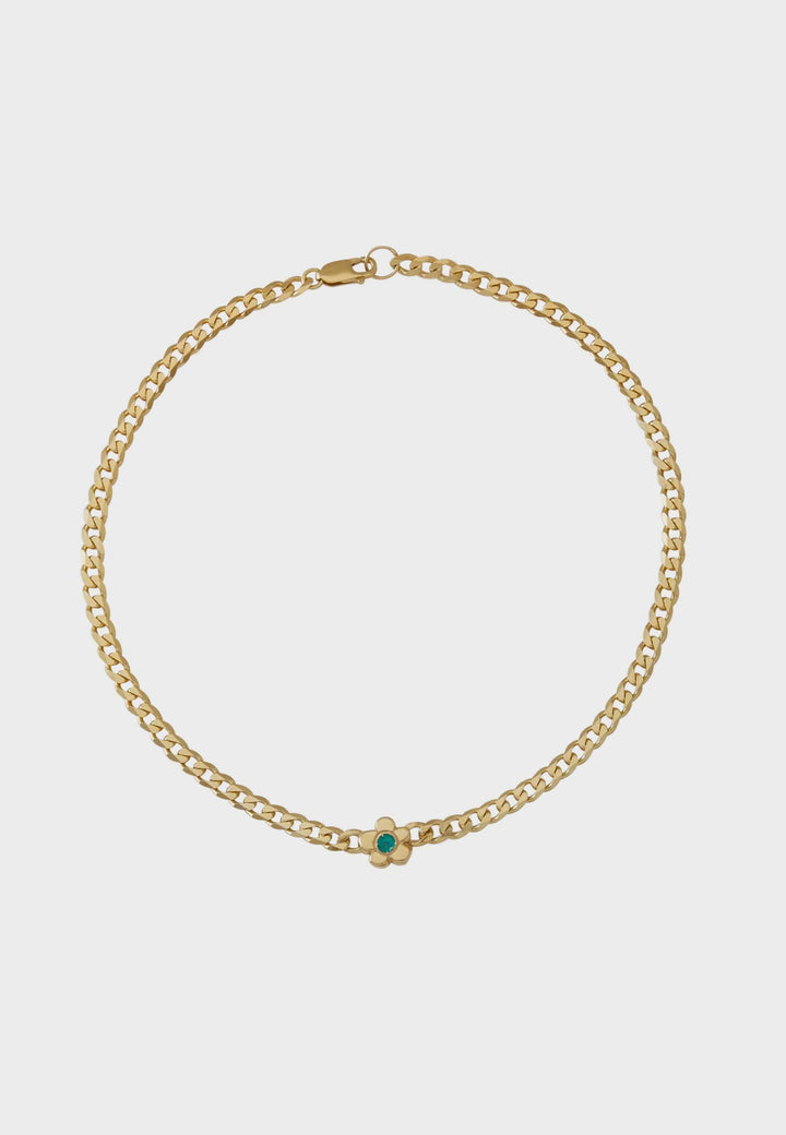 Flower Chain Gold - Emerald