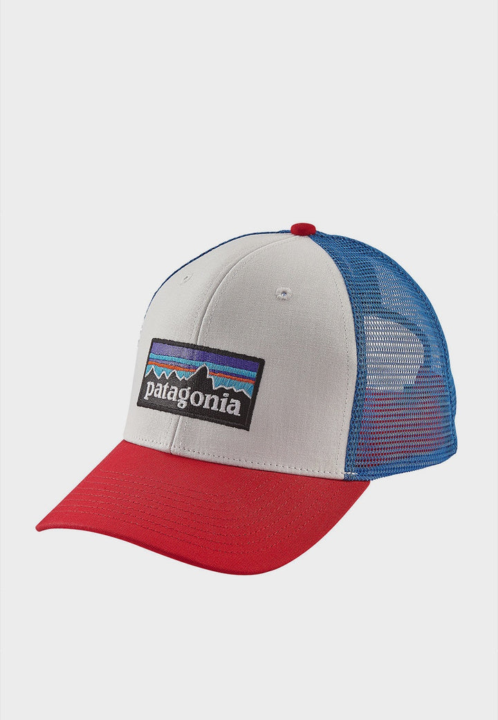 Patagonia P-6 Trucker Hat - white/fire/andes blue - Good As Gold