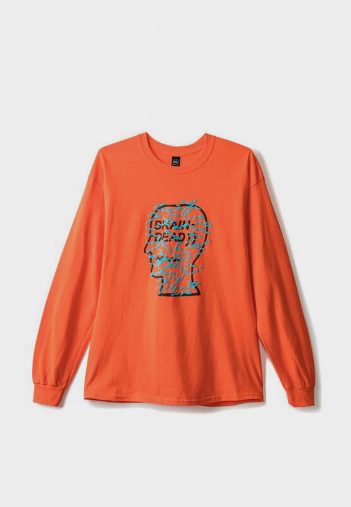 Brain Dead Infected Long Sleeve T-Shirt - emergency orange - Good As Gold