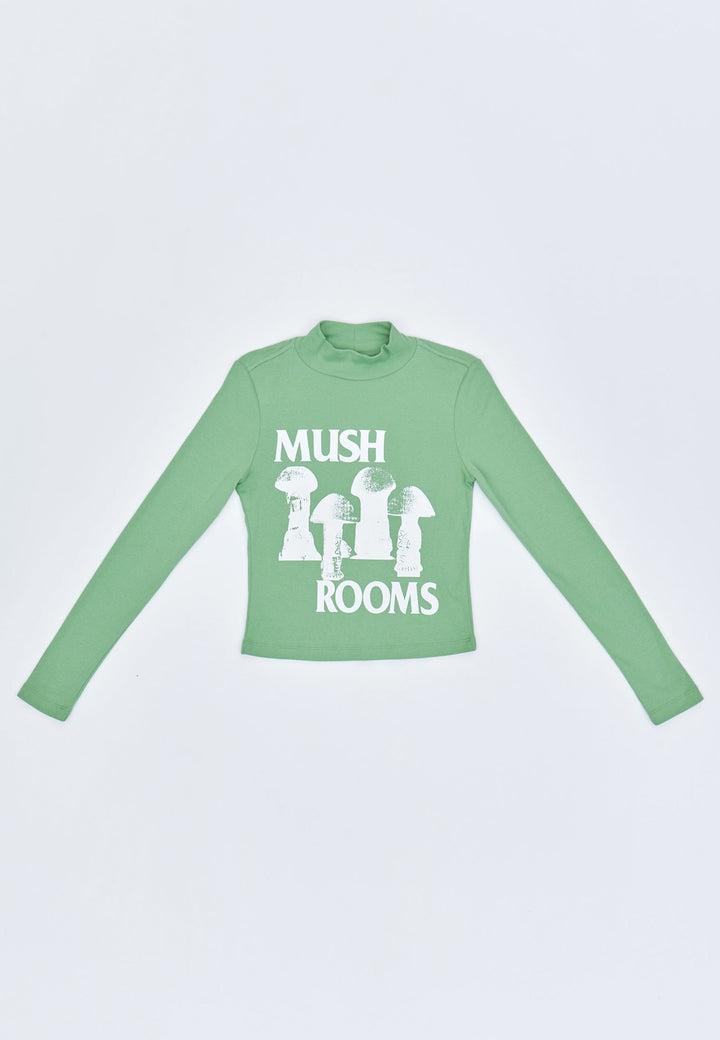 Novae Mush Rooms Ribbed Long Sleeve - pistachio