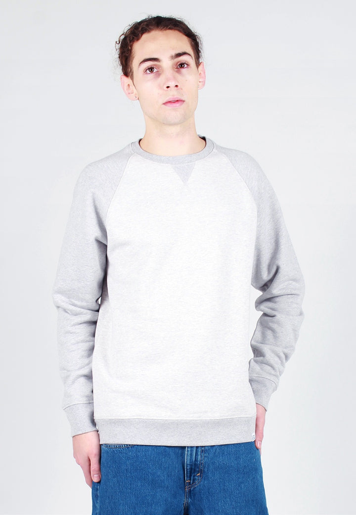 Norse Projects Ketel Contrast Sweater - light grey melange - Good As Gold