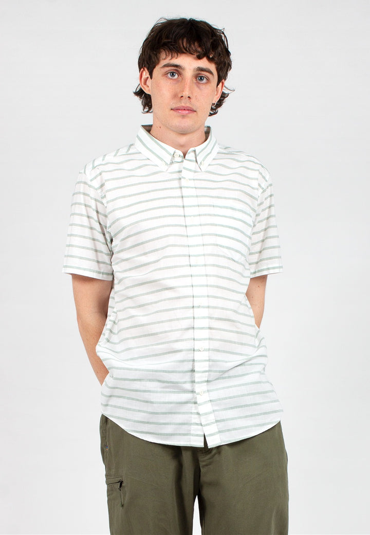 Bluffside Short Sleeve Shirt - celadon stripe