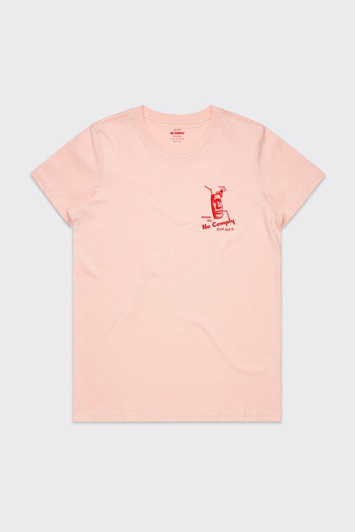 No Comply | Womens Existential Cocktail T-Shirt - pink | Good As Gold, NZ