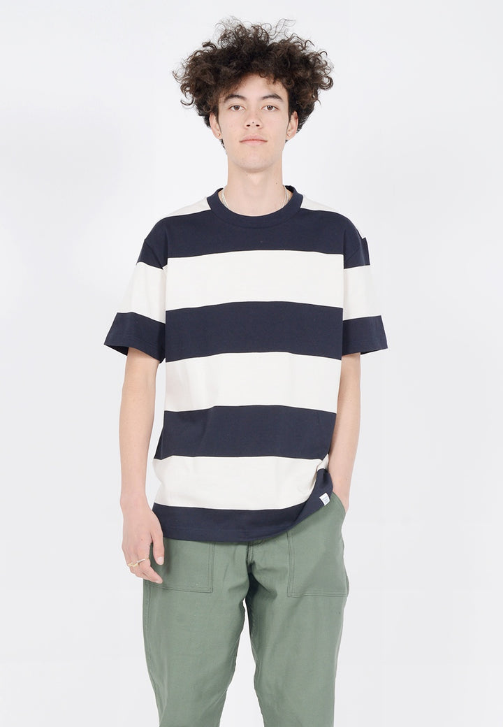 Norse Projects Johannes Border T-Shirt - dark navy - Good As Gold