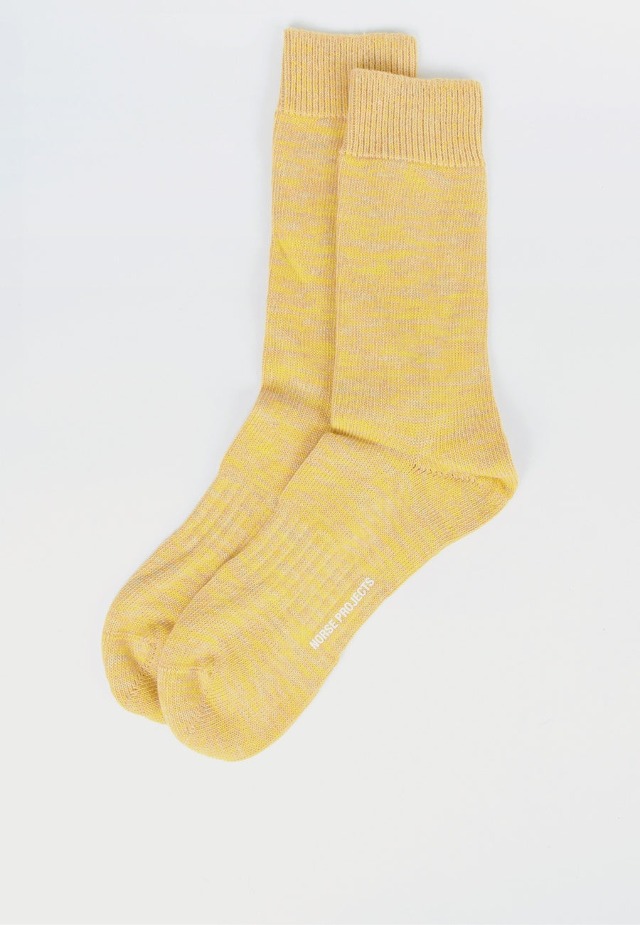 Norse Projects Bjarki Blend Socks - sunrise yellow - Good As Gold