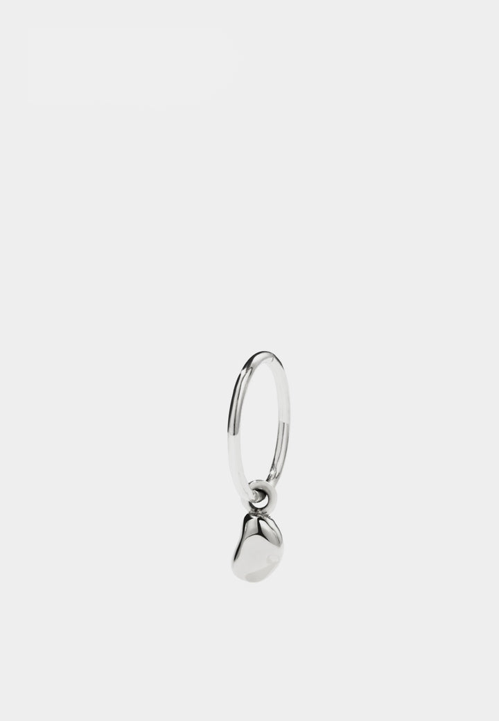 Meadowlark Micro Pebble Endless Hoop Single Earring - silver