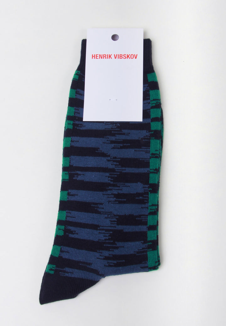 Ikat Socks - green/blue