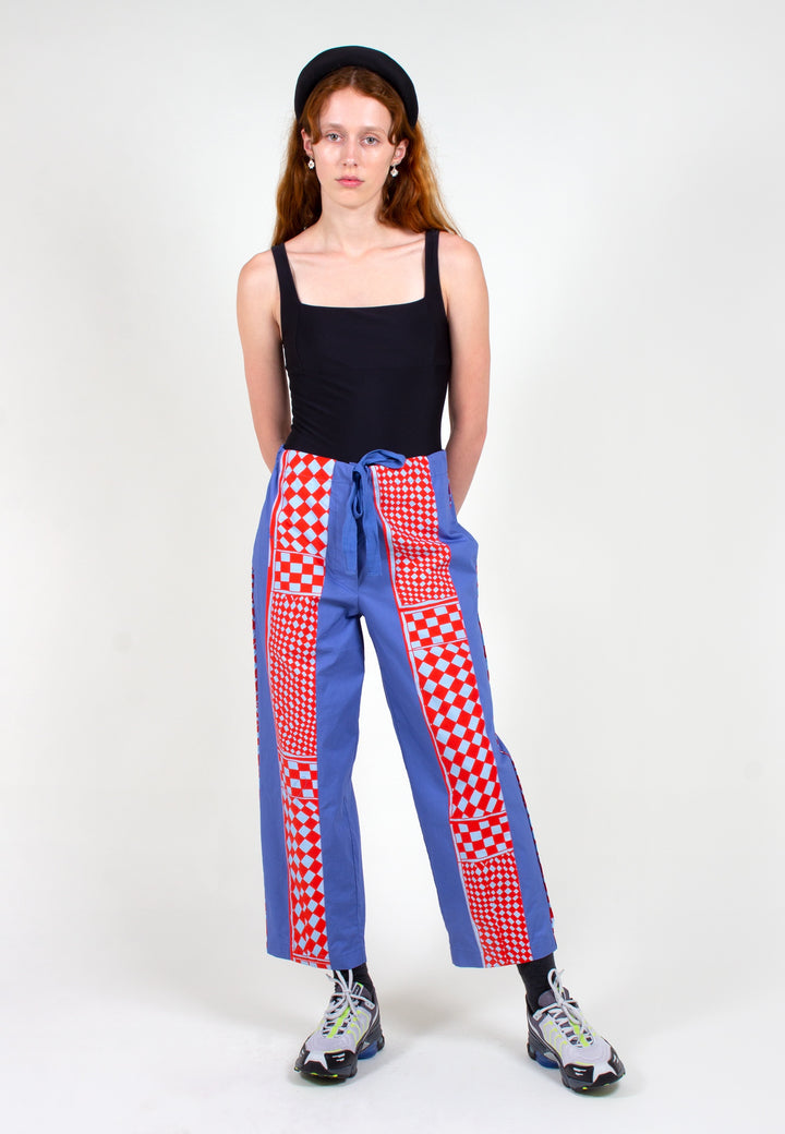 Verner | Totems Pant Tracing History Applique - blue/red | Good As Gold, NZ