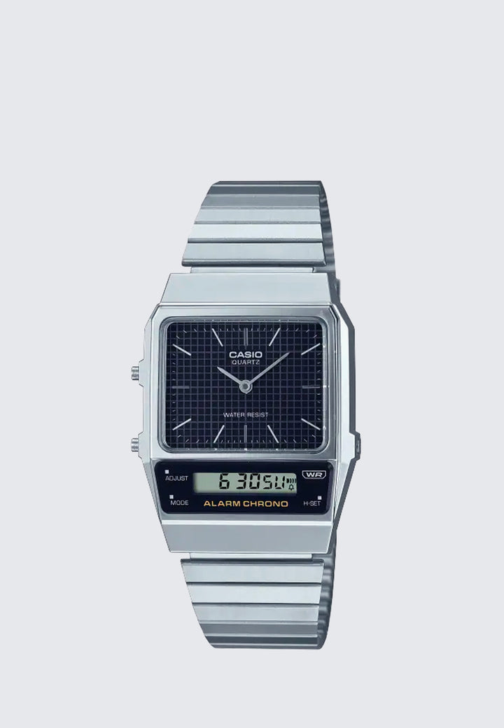 Vintage Analogue Watch (AQ800E-1A) - Black/Silver
