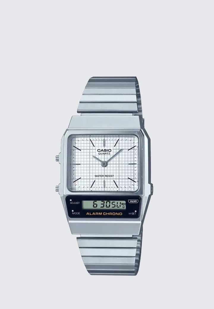 Vintage Analogue Watch (AQ800E-7A) - Silver