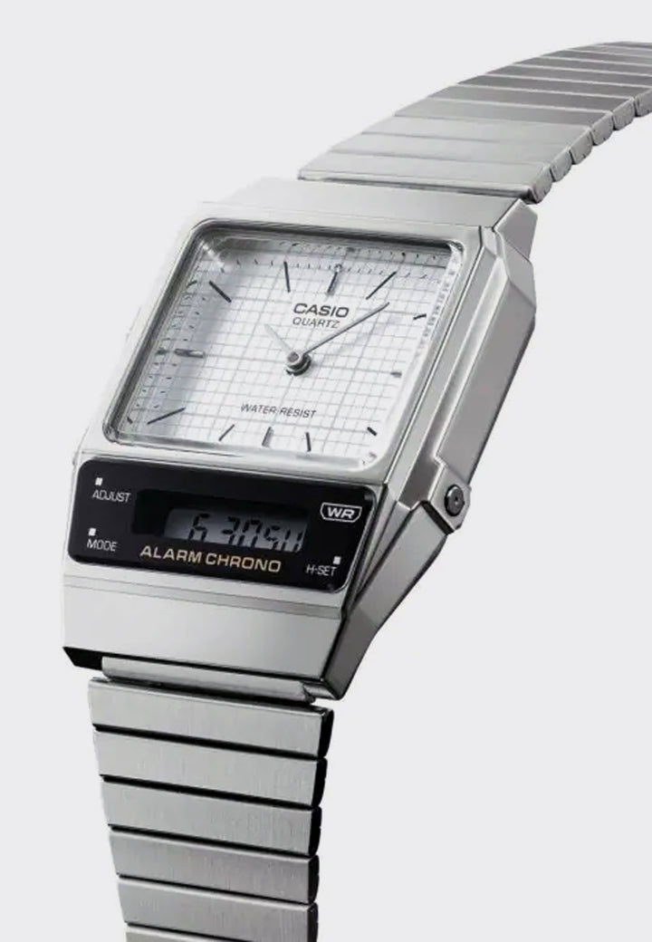 Vintage Analogue Watch (AQ800E-7A) - Silver