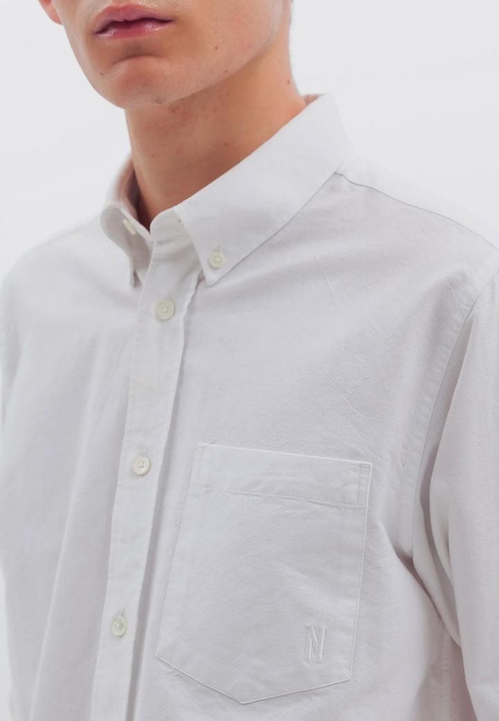 Algot Oxford Monogram Shirt - White