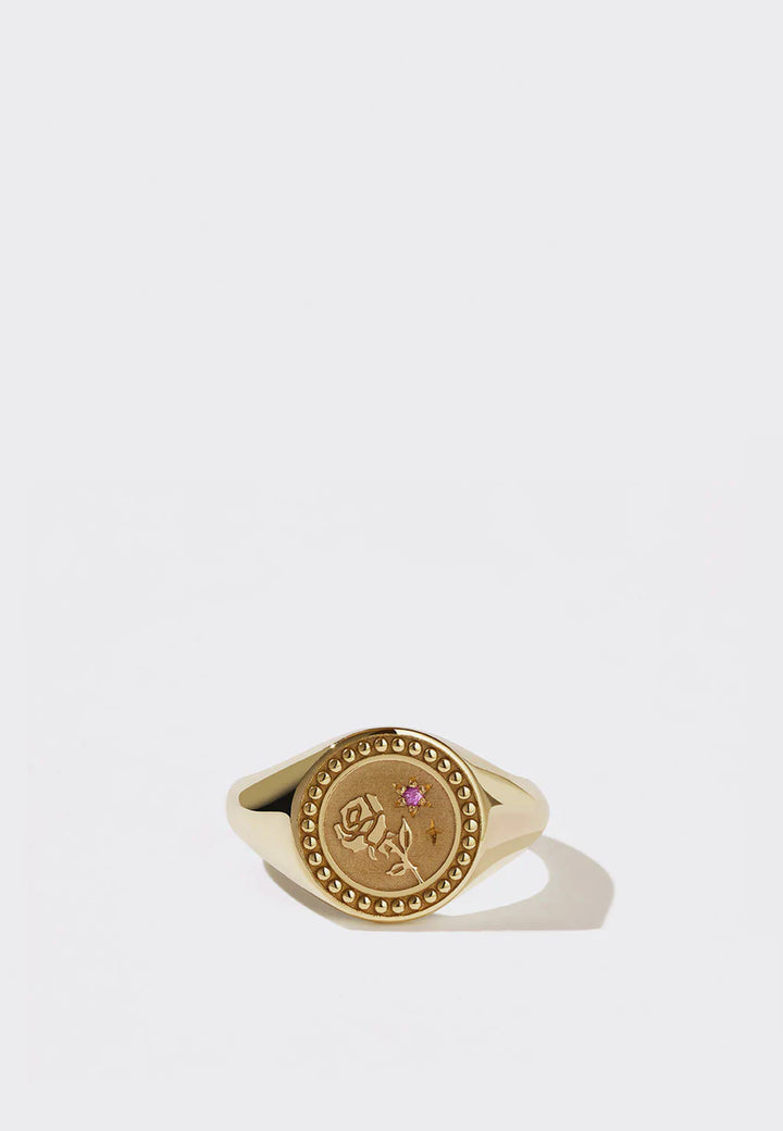 Amulet Love Signet Ring - Pink Sapphire