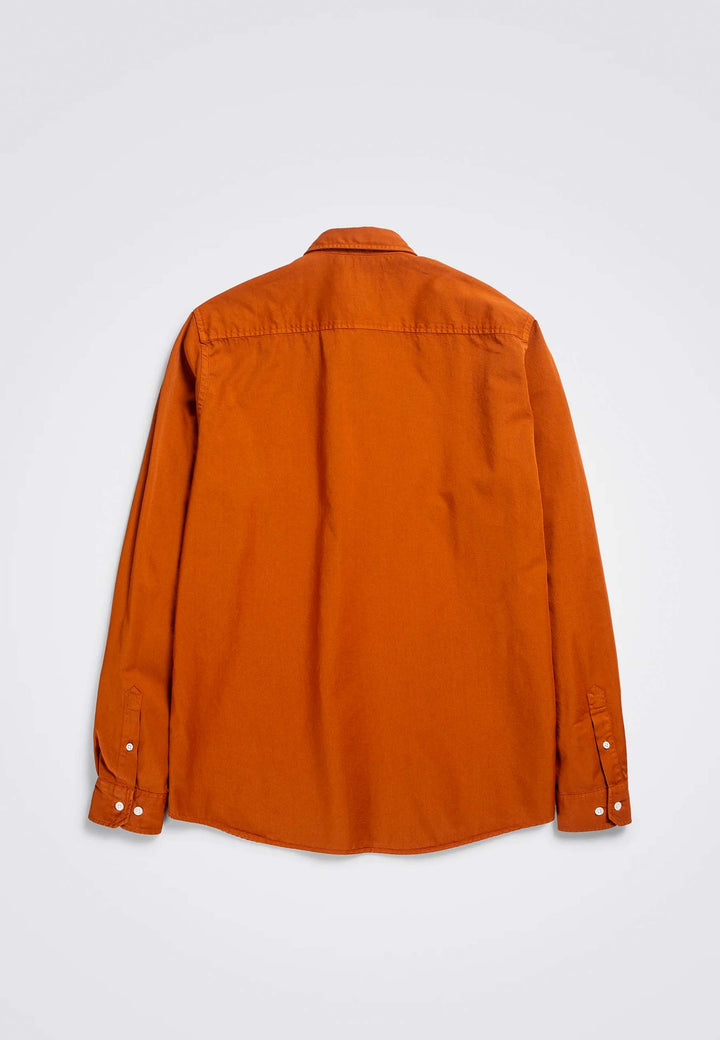 Anton Light Twill Shirt - Burnt Orange