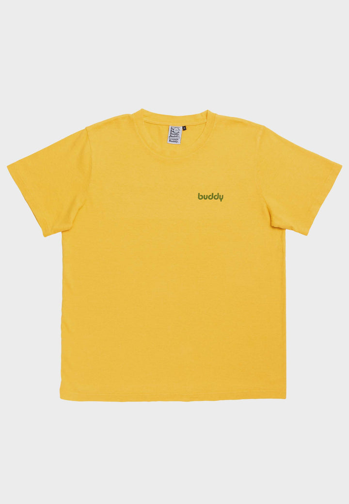 Classic Hemp Printed T-Shirt - Yellow/Leaf Print