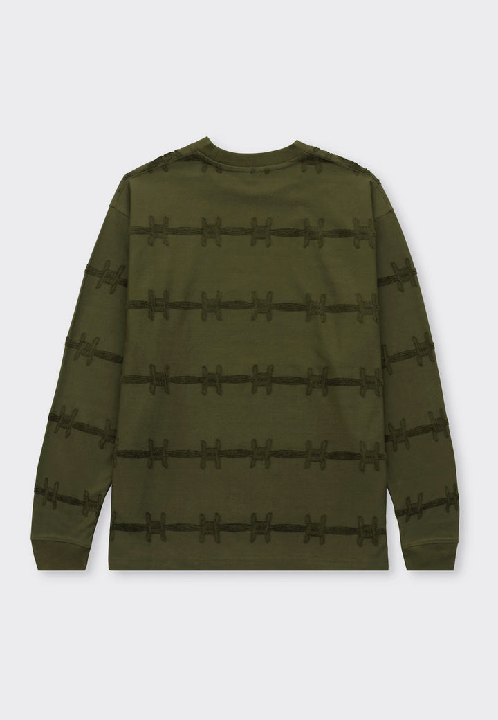 Barbed Wire Burnout Long Sleeve - olive
