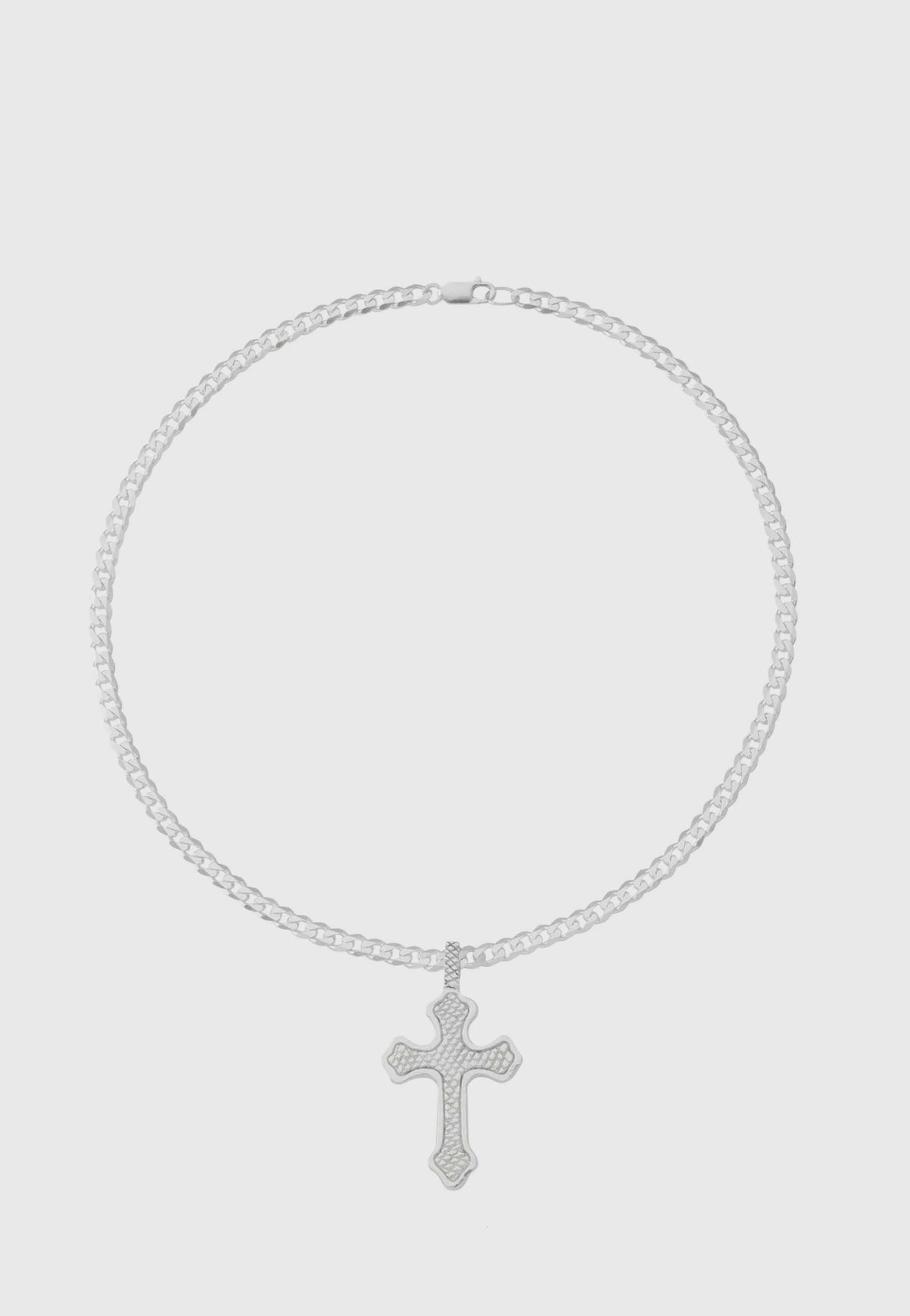 Sterling Silver Big Cross Necklace - Gem