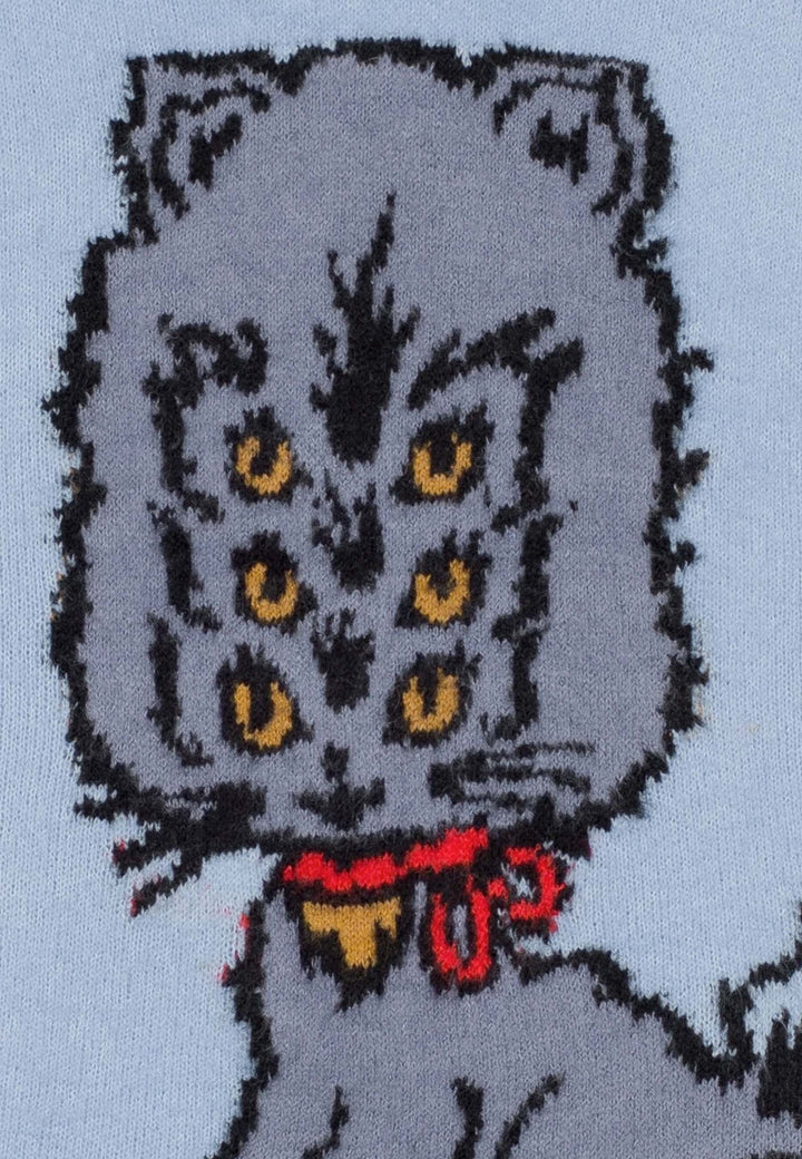 Kitty Cat Sweater Vest - light blue
