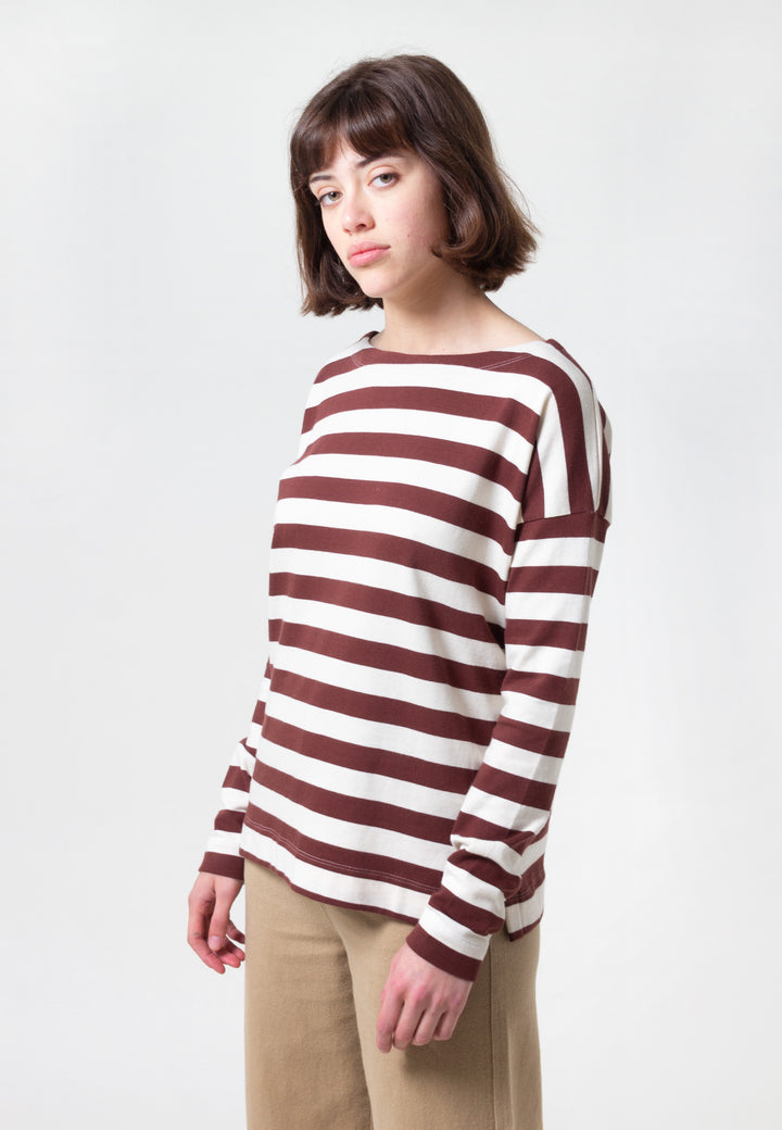 Building Block Breton Sweater - mahogany stripe