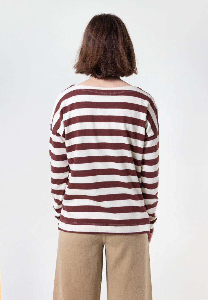 Building Block Breton Sweater - mahogany stripe