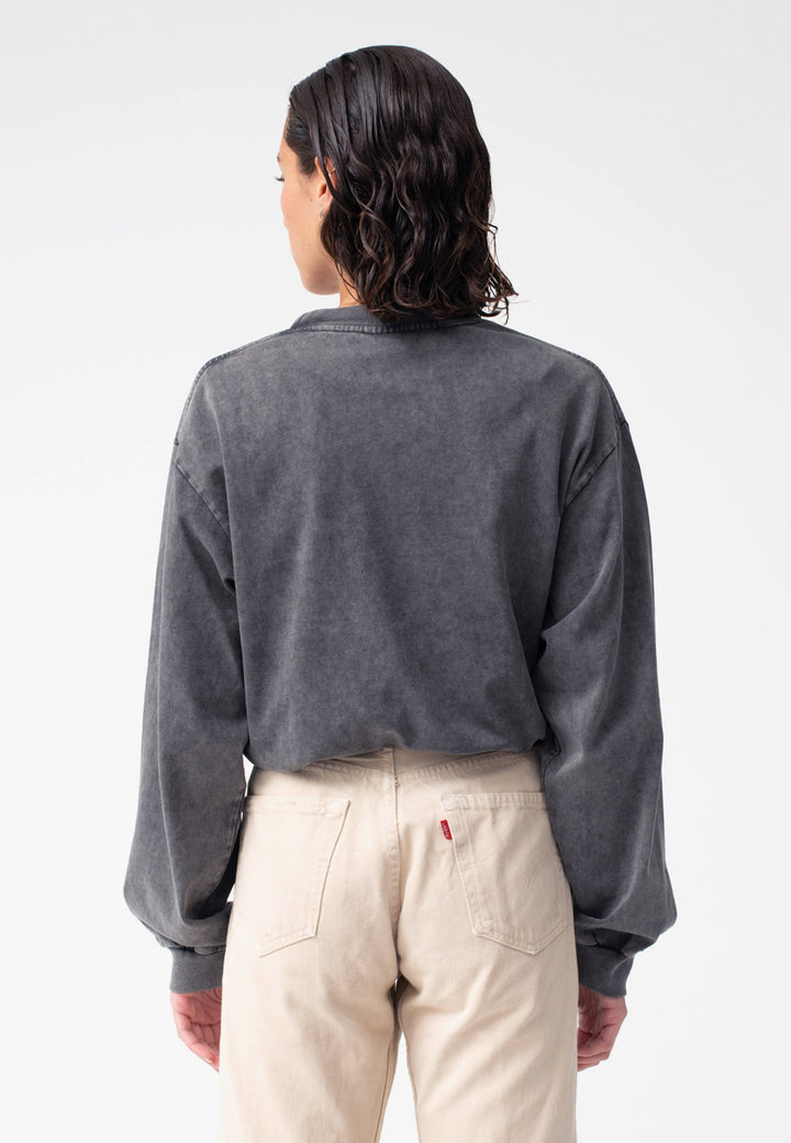 Roger Feed In Her Long Sleeve - washed black