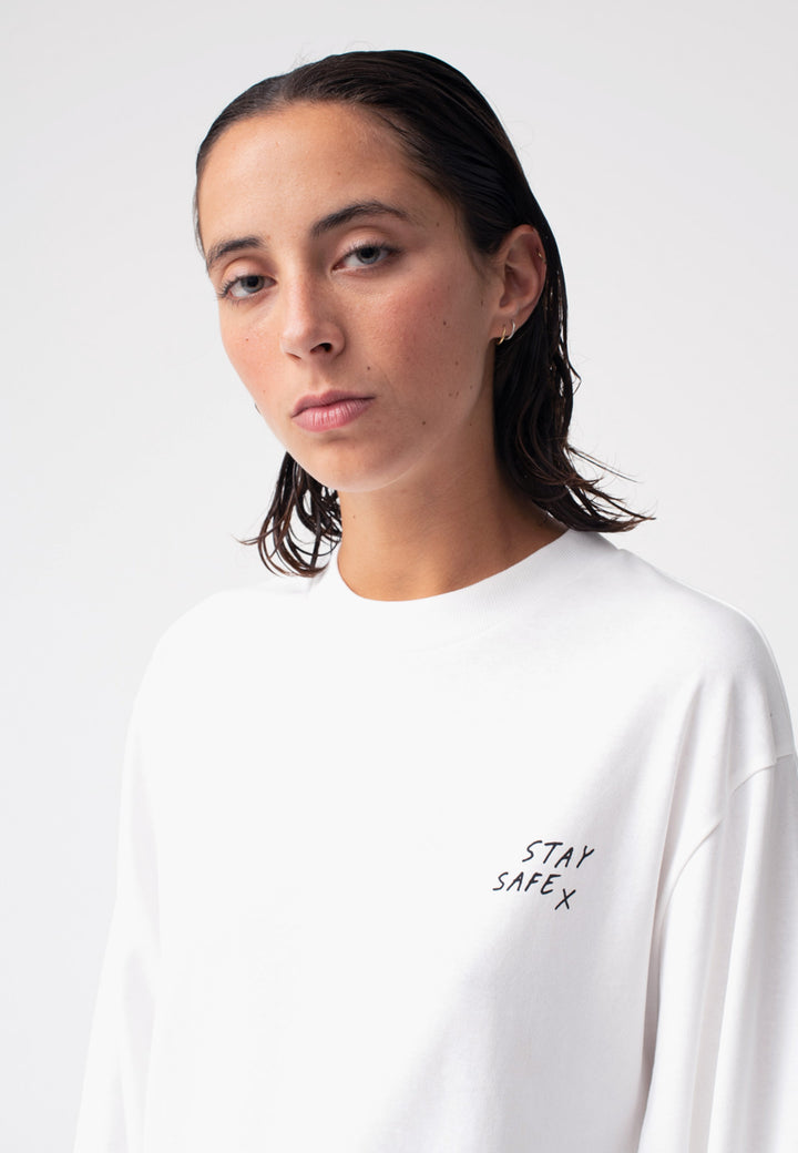 Stay Safe Long Sleeve - white