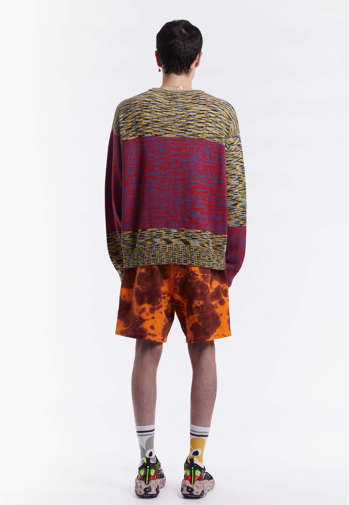 Contact Space Dye Knitted Crew Neck - arid sands