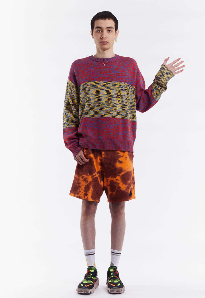 Contact Space Dye Knitted Crew Neck - arid sands