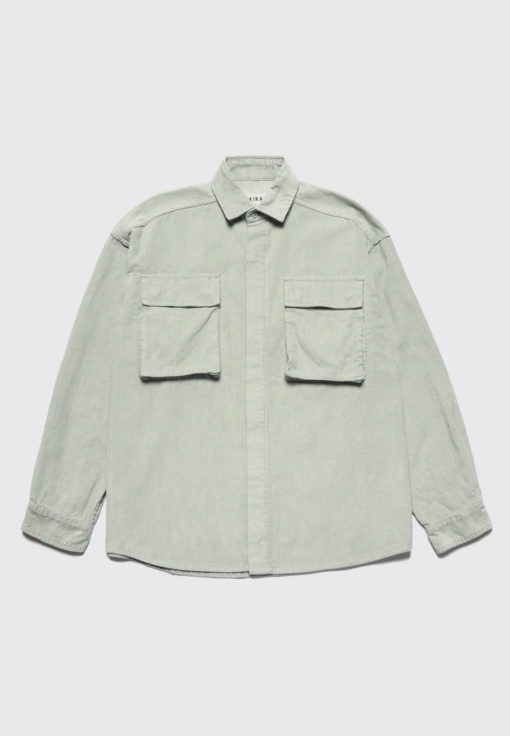 Corduroy Shirt Jacket - Light Mint